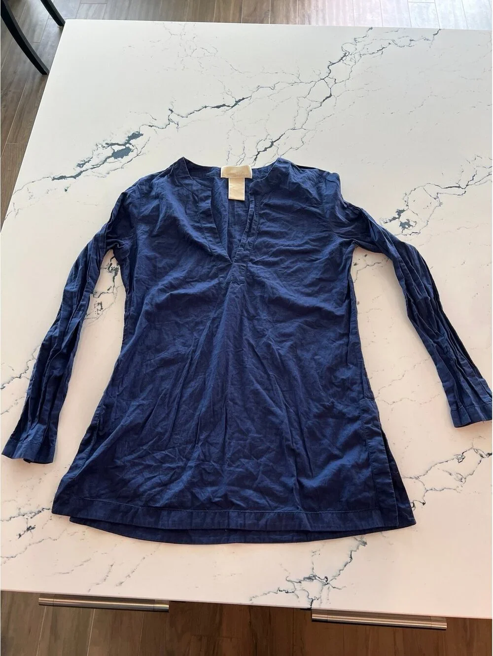 Michael Kors tunic size medium boho 100% cotton navy blue